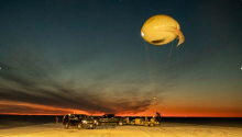 Image of a weather balloon at dusk.