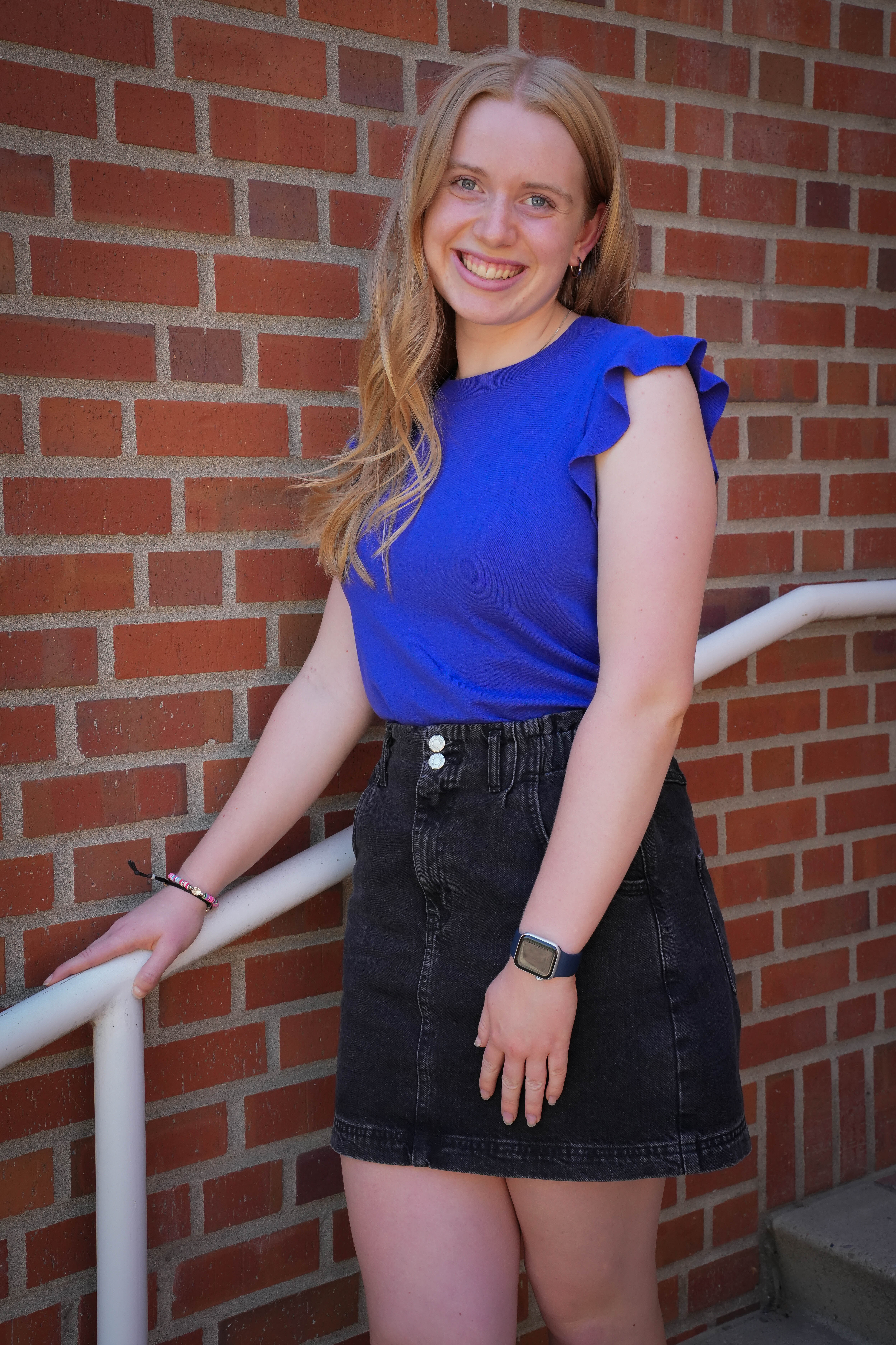 Kate Eddy stands outside EMSL.