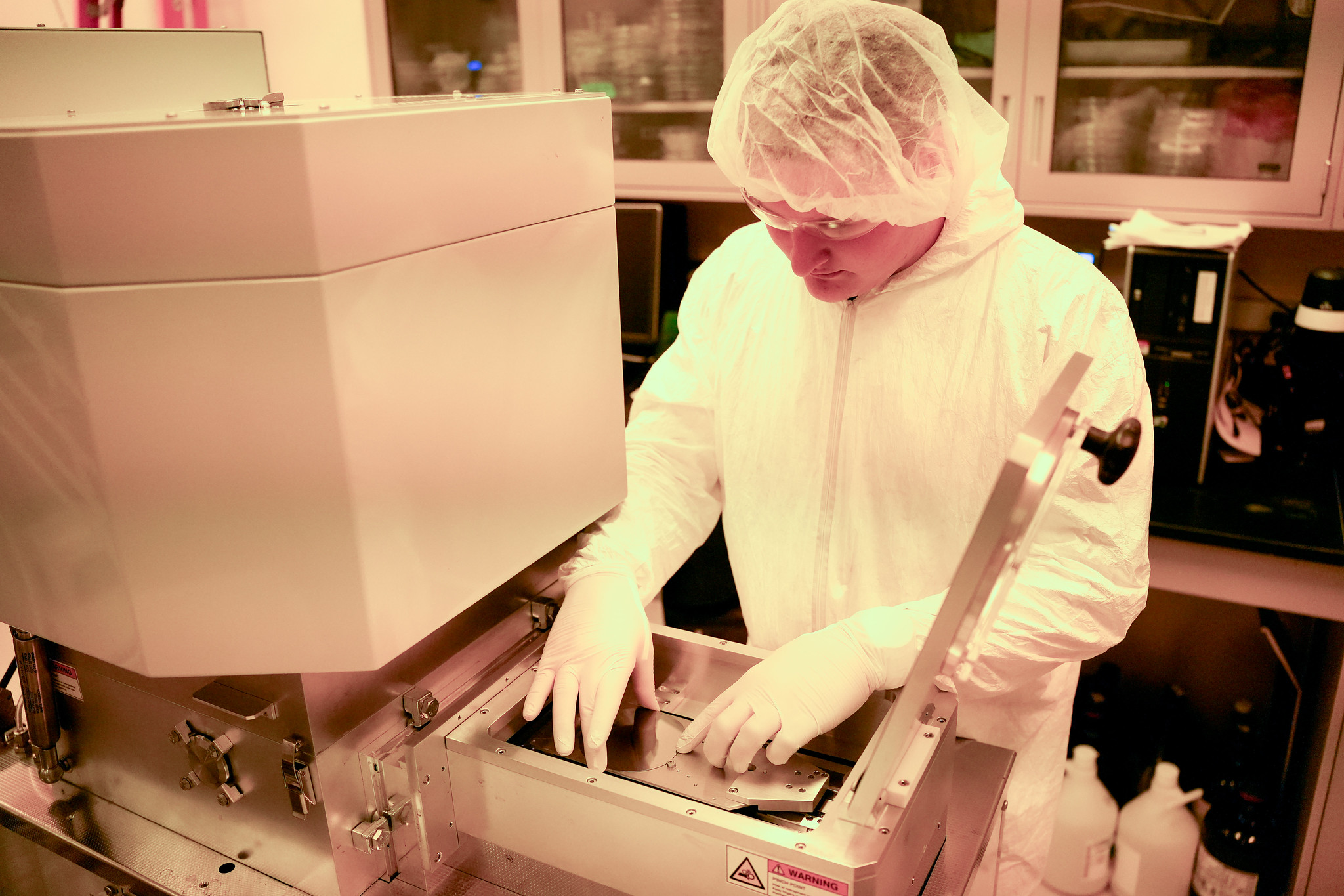 John Lindquist in the cleanroom at EMSL.
