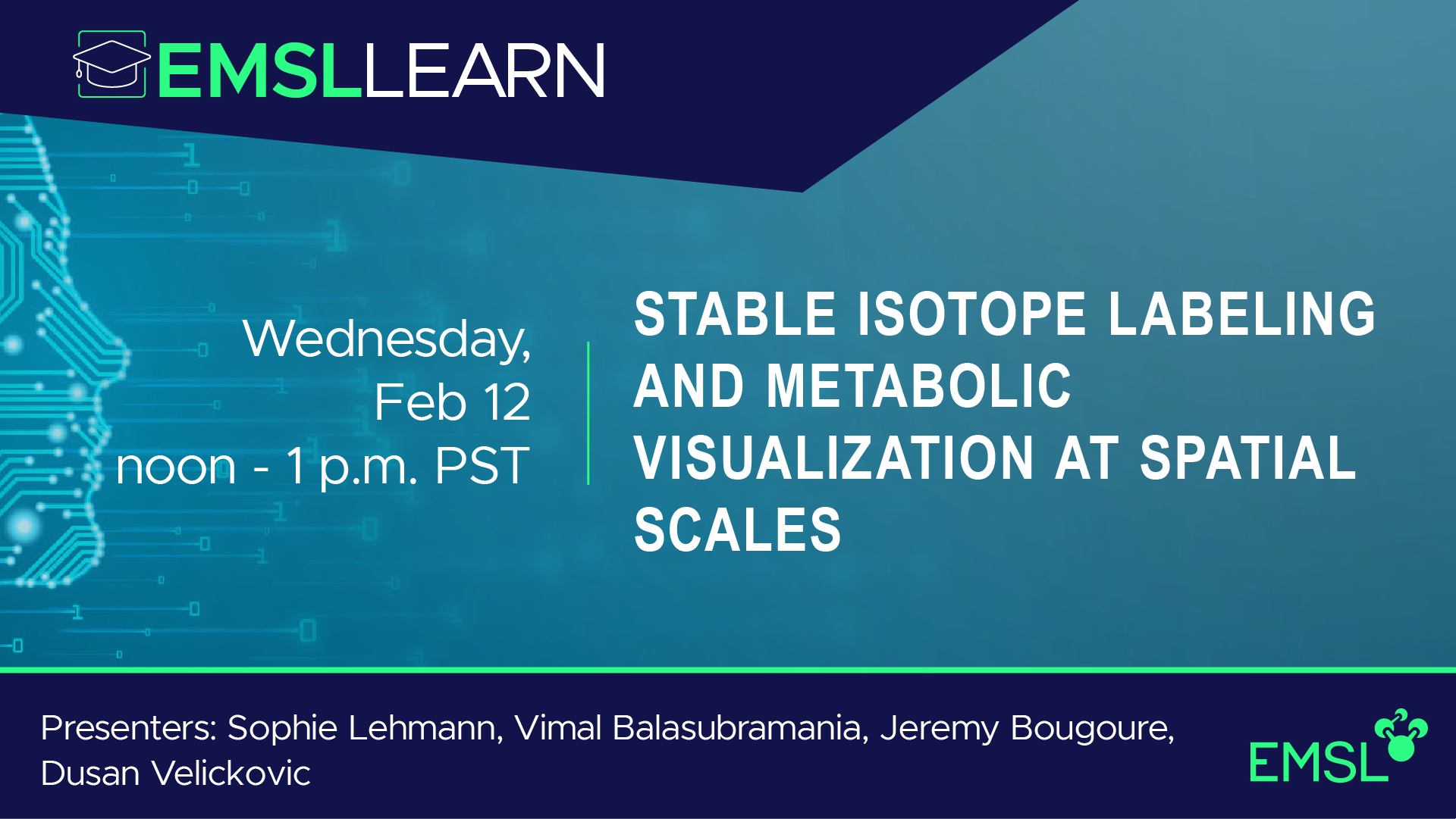 EMSL LEARN Webinar Series: Stable Isotope Labeling and Metabolic Visualization at Spatial Scales