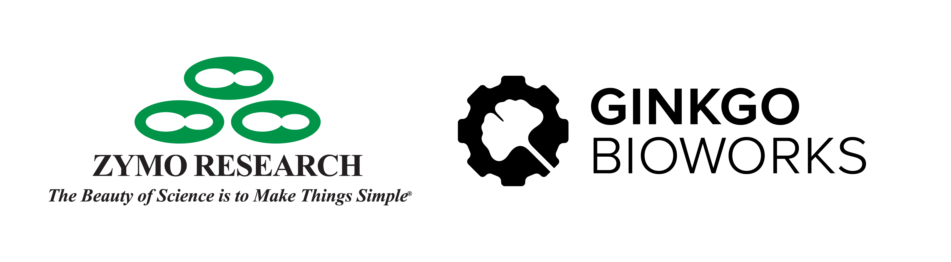 Sponsor logos for the following companies: Zymo Research and Ginkgo Bioworks