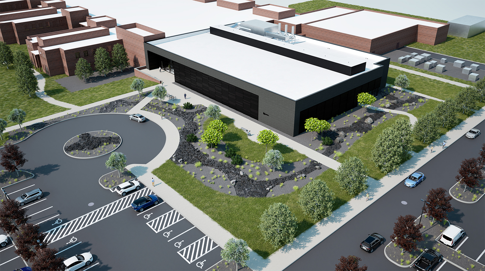 Visual mockup of EMSL's in-development Microbial Molecular Phenotyping Capability facility extension, also known as M2PC.