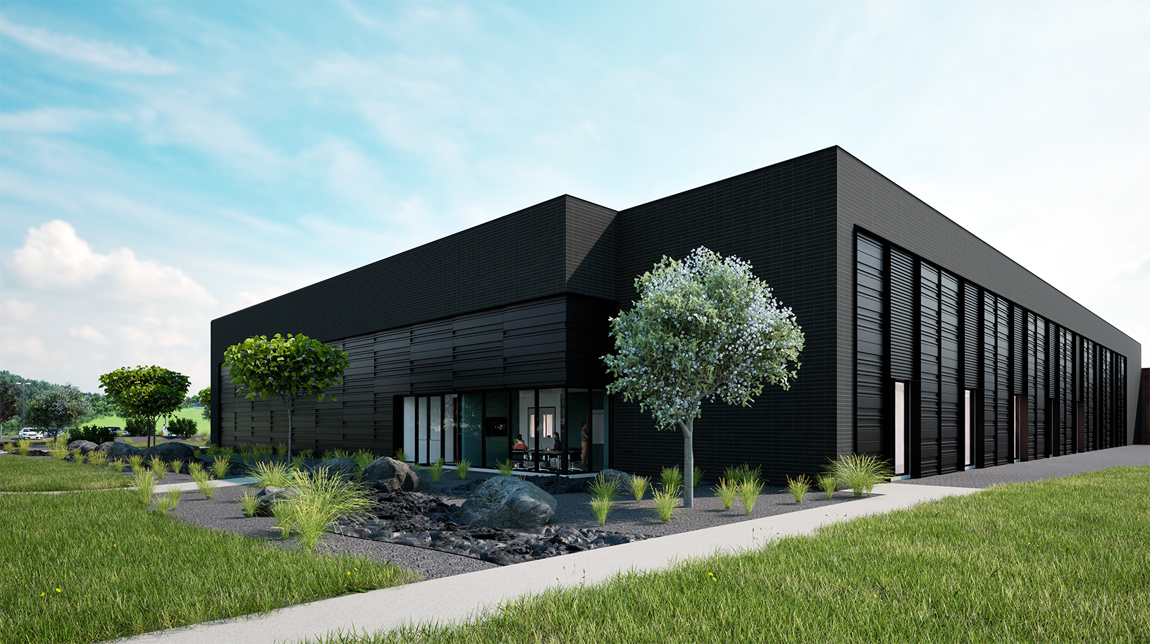 Visual mockup of EMSL's in-development Microbial Molecular Phenotyping Capability facility extension, also known as M2PC.