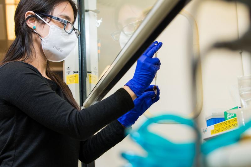 Chemist Nathalie Munoz conducts metabolomics research.