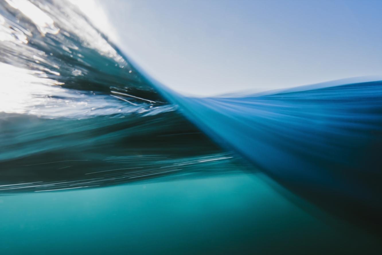 Vortex view of ocean water