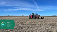 Mark Flury's research team collects soil samples at Douglas County Field site in Washington State.